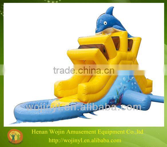 front load inflatable water slide with pool/double lane Inflatalbe garden pool slide