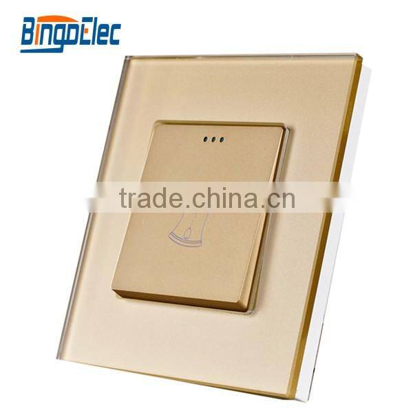 EU/UK standard Toughened glass panel push doorbell switch