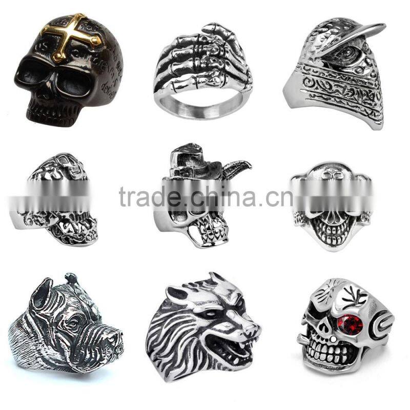 Jingli jewelry stainless steel silver jewelry cheap skull bead head bracelet for men, skull bracelets for men and women