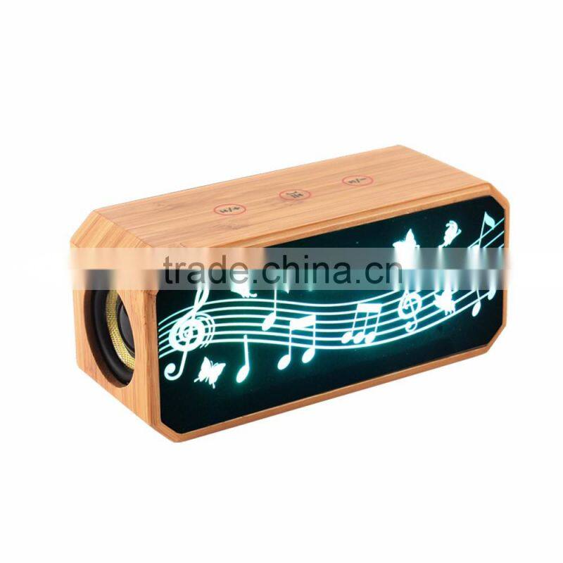 New Design colorful flashlight colorful flashlight Bluetooth wooden Speaker wireless