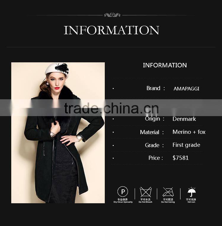 Top Quality Women's Sheared Black Mink Reversible Fur Coat