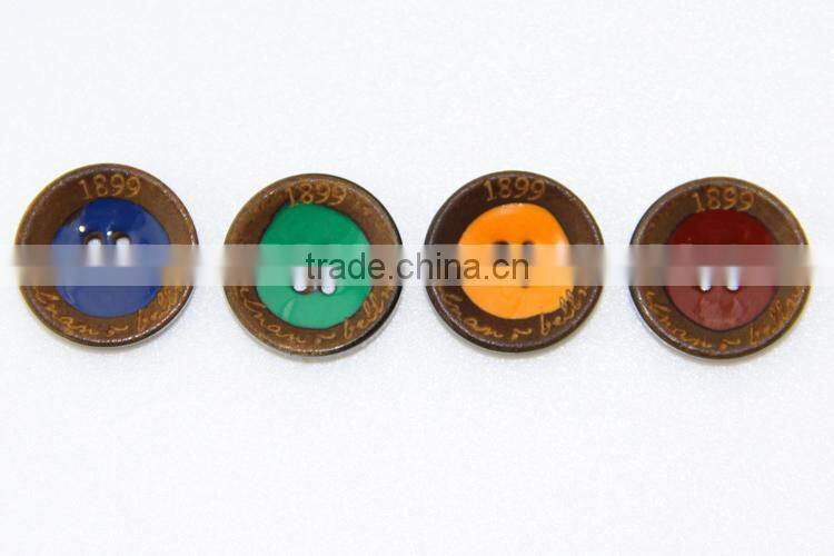 High End Colorful 4 Holes Burnt Real Horn Suit Jacket Coat Sweater Buttons with Logo Engraved On