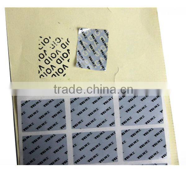 2013 colorful lasering anti-counterfeiting removable stickers printing