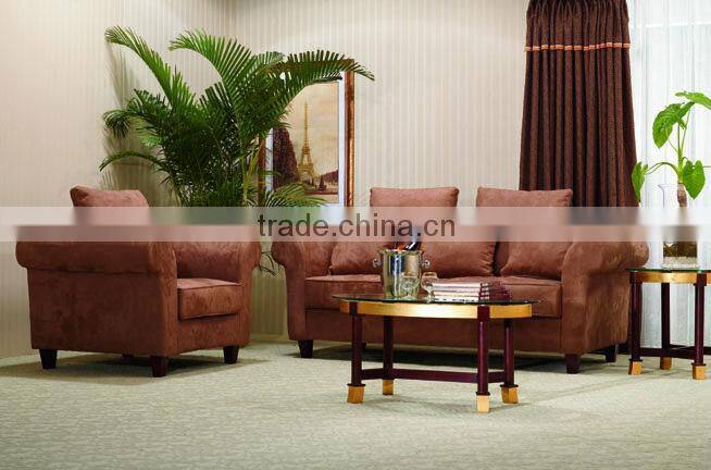 brown colour fabric sofa set