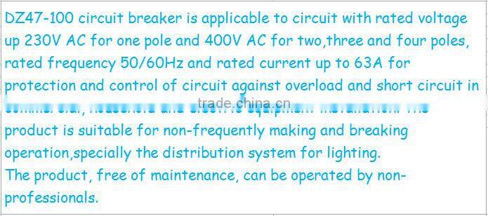 mini Circuit breaker DZ47-100 4P MCB