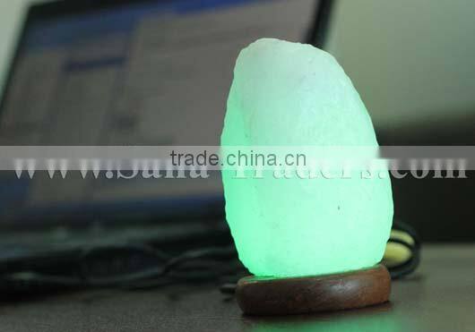 Natural Himalayan White Rock Salt USB Mini Natural Design Salt LED Lamps