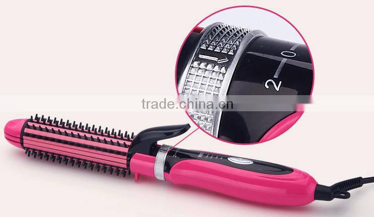 2 in 1 hair straightener brush electric lcd straightening rolling hair comb best hair straightener brush and curler