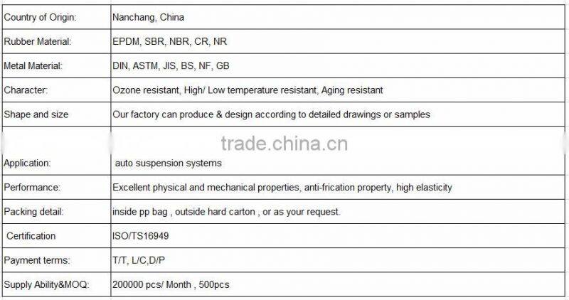 customized rubber shock absorber bushes spare parts 48815-12340