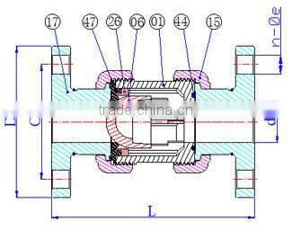 UPVC/ CPVC/ PP Flanged Ball Check Valves ANSI