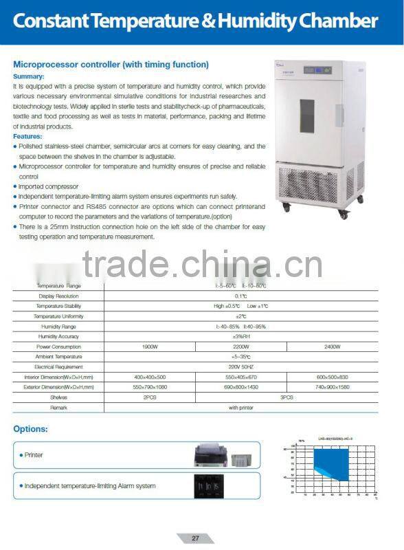 LHS-250HC-II 300l humidity 40~95%,Temp -10~80C constant temperature humidity chamber