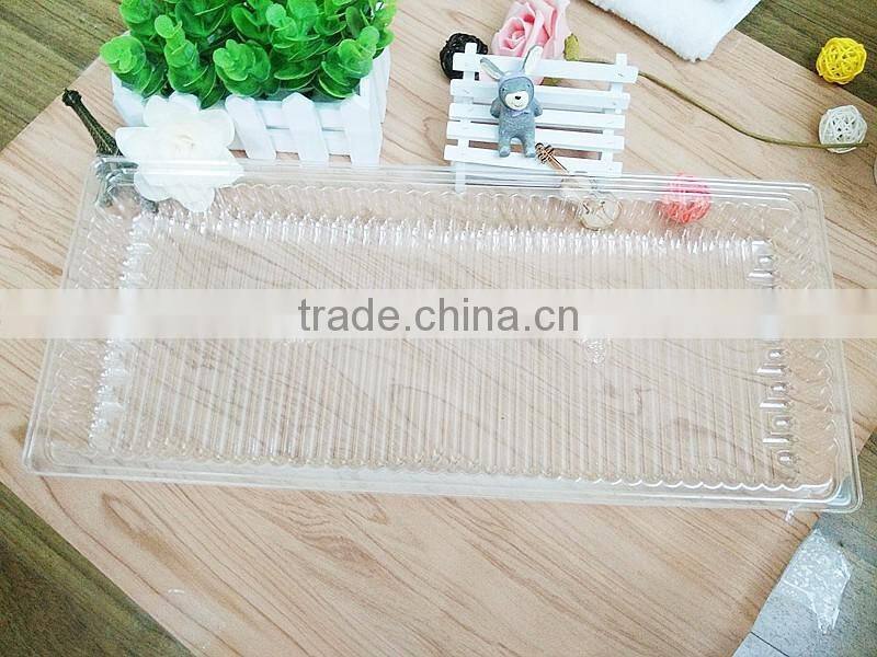 New disposable BOPS clear plastic large trays for Baguette, long cakes