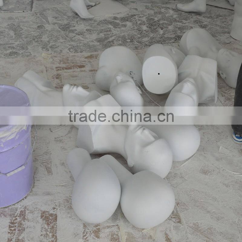 Fashion Golden Egghead Female Mannequin Head Fiberglass Display For Cap