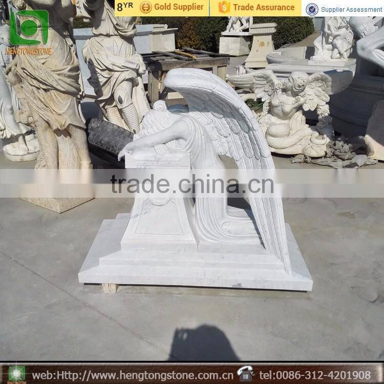 Carrara Marble Angel Memorial Tombstone And Monument