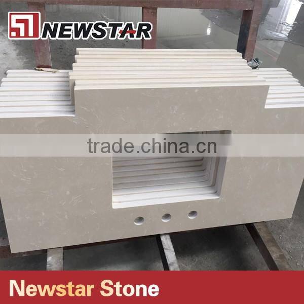 Newstar grey marble vein venus quartz countertop for bathroom