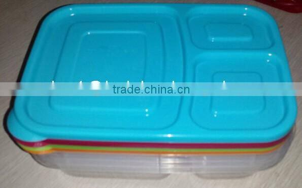 3-compartment Plasic Food Storage Lunch Box Container for Kids,Kids Plastic Lunch Box