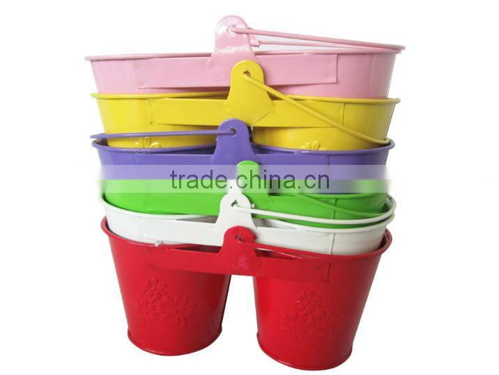 Twin Kids Double Shaped Metal Beach Pail Wholesale