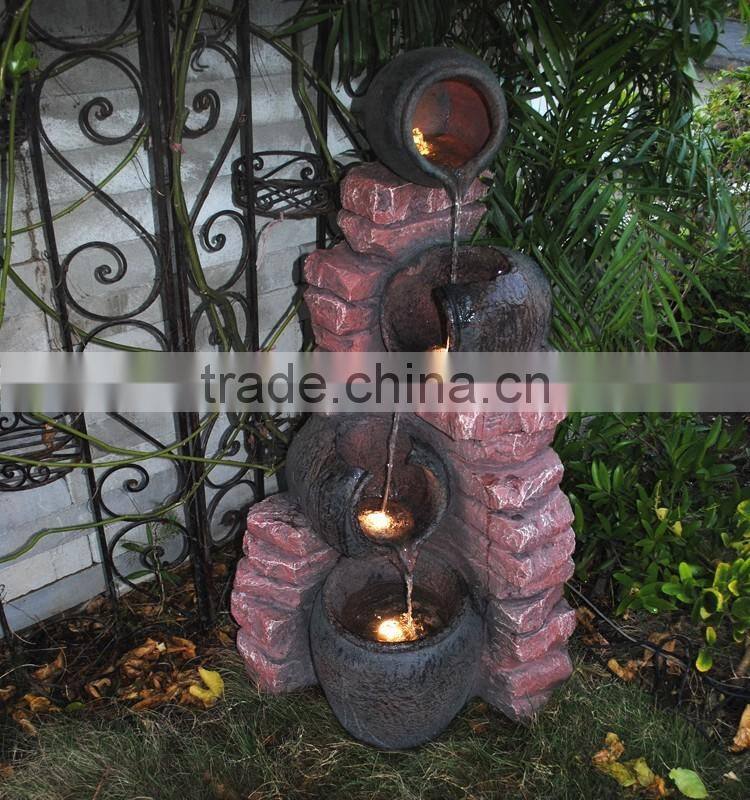 Beautiful polyresin artificial outdoor garden tall water fountains