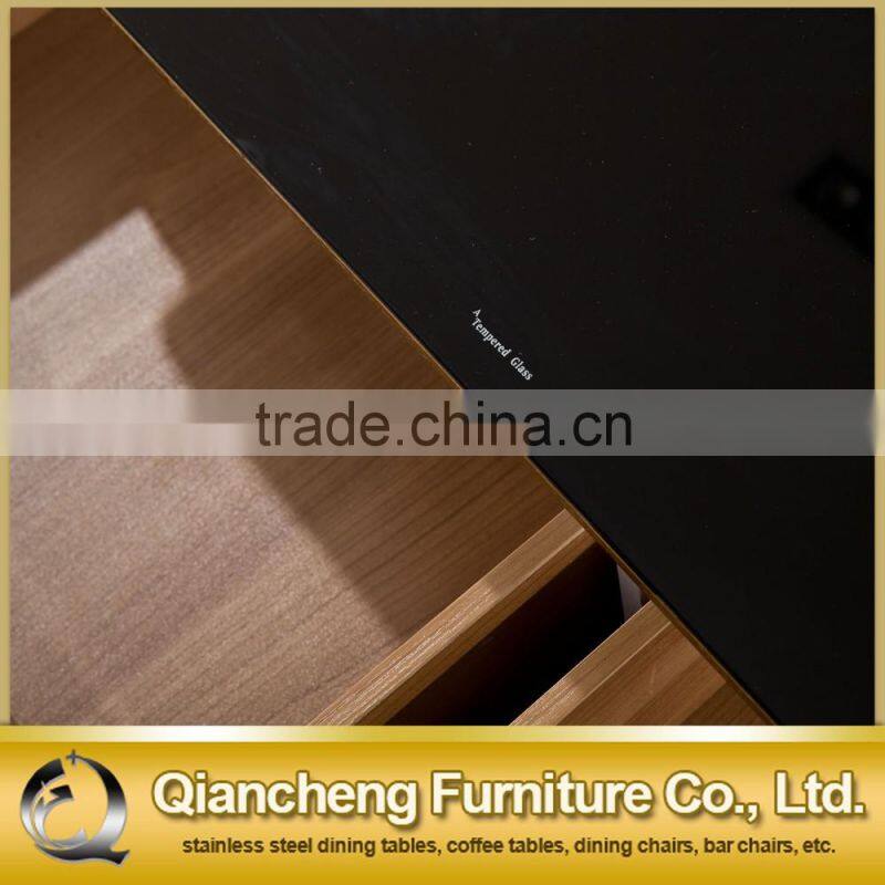 Glass top tv stand wooden cabinet modern hotel furniture