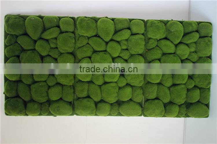 indoor decoration flocking moss rock shape wall moss panel backdrop