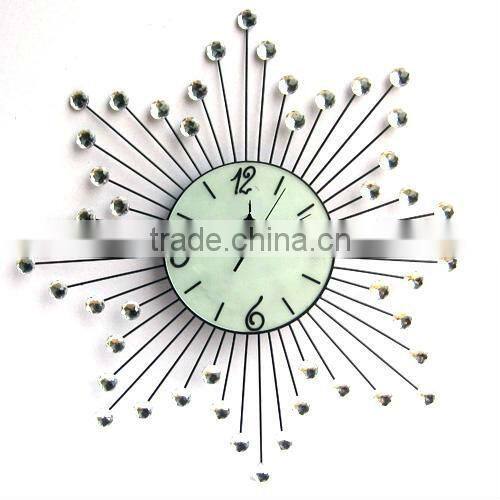 acrylic diamond metal wall clock