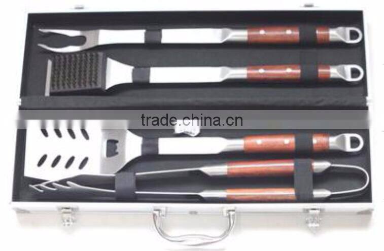 Wholesale stainless steel barbecue tool set with case