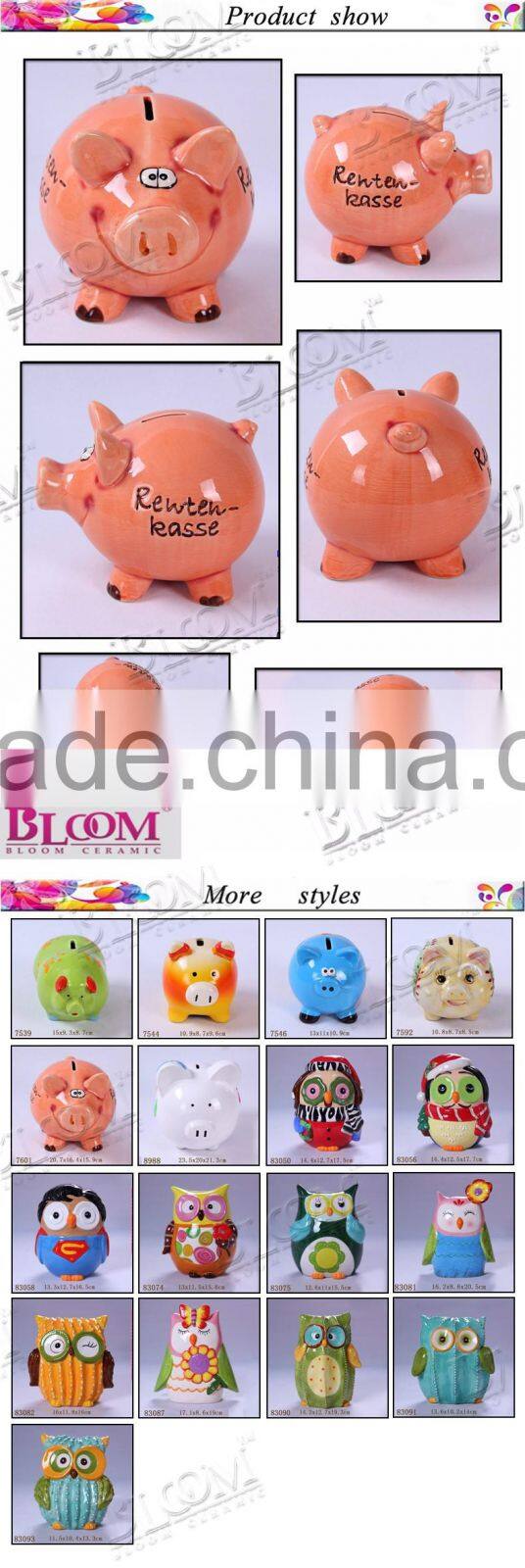 Factory direct sale unique pig ceramic money box