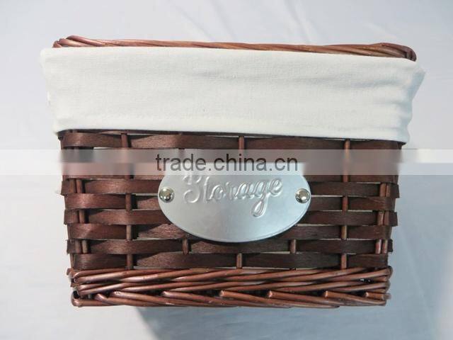 Antique bicycle basket with handle and custom logo