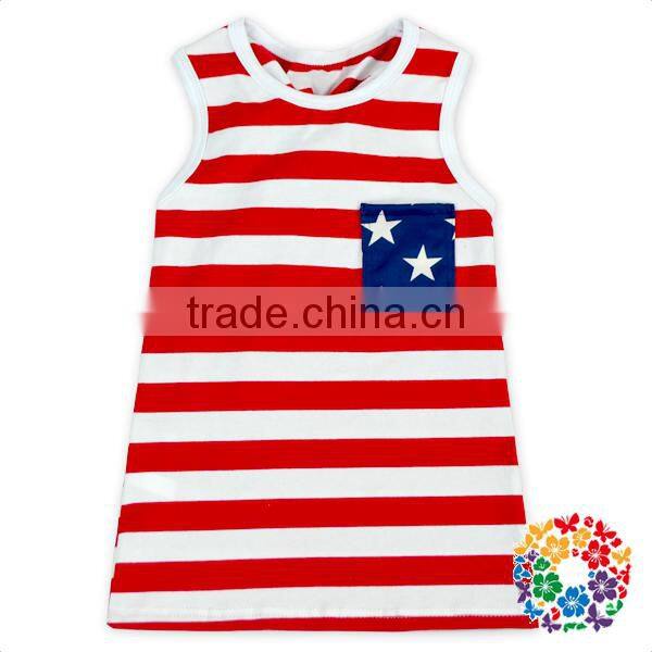 Red White Stripe Navy Stars Mom And Daughter Shirts 4th Of July Outfit Baby Tops
