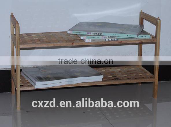 new product simple design two-tier walnut shoe rack