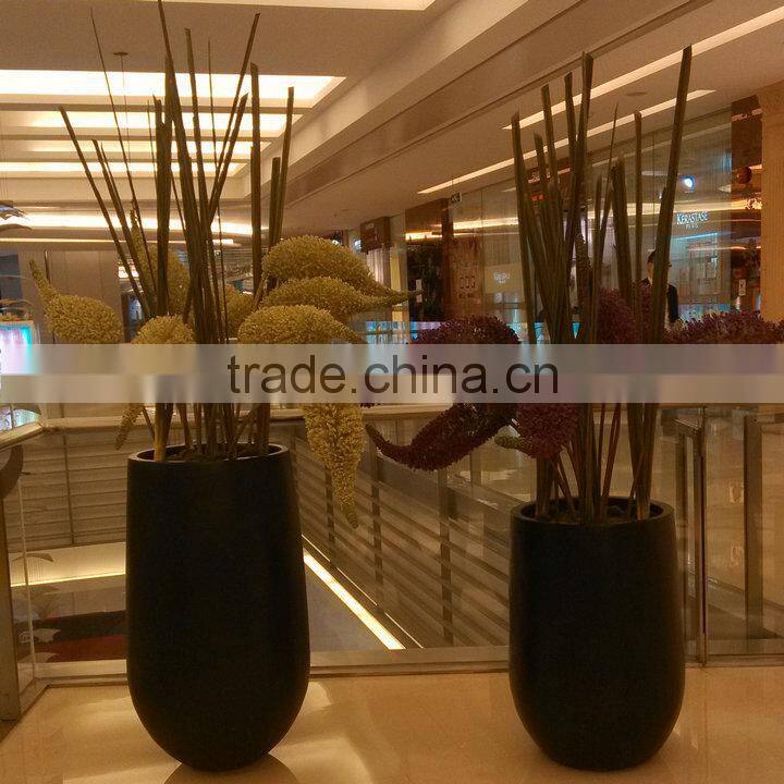 Modern black frp planter flowerpot