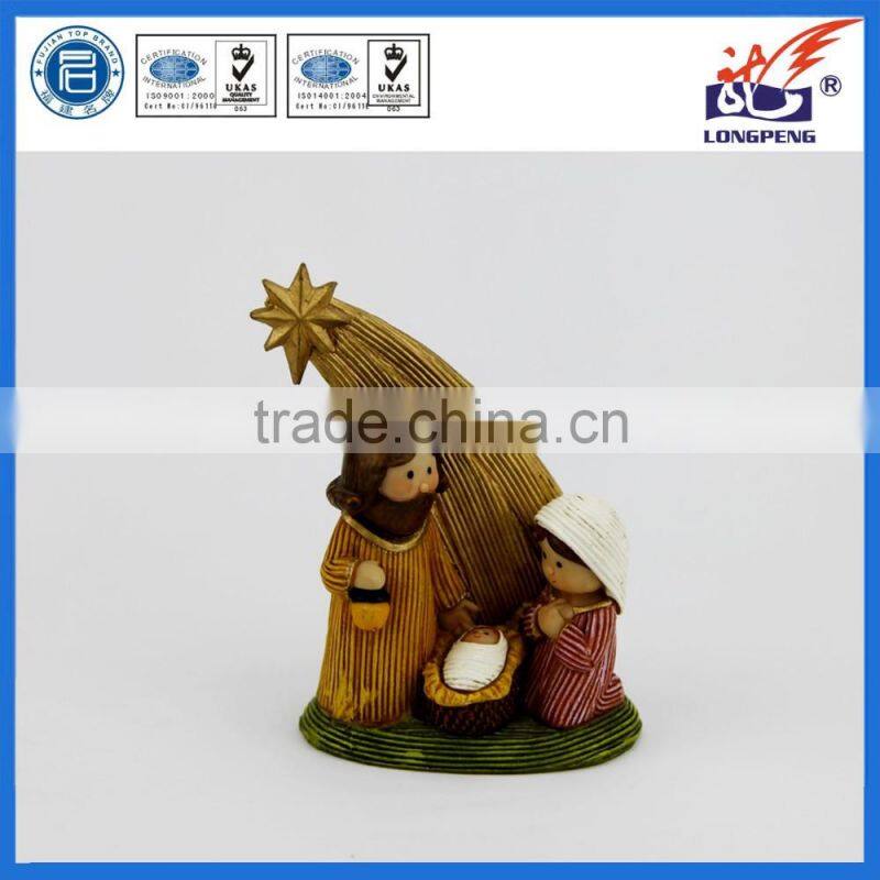 Polyresin Catholic Holy Family Statue with Bethlehem Star