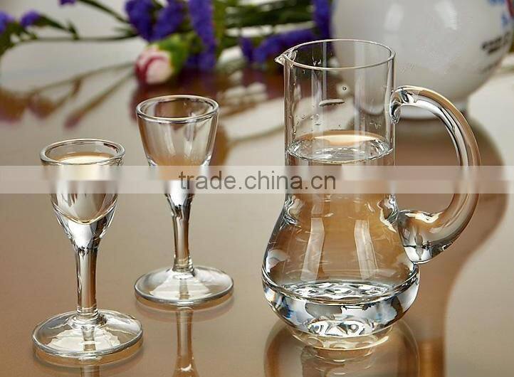 Lead free glass Wine Decanter with handle