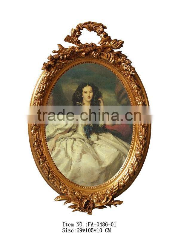 FA-053G-01woman portrait canvas oil painting with frame