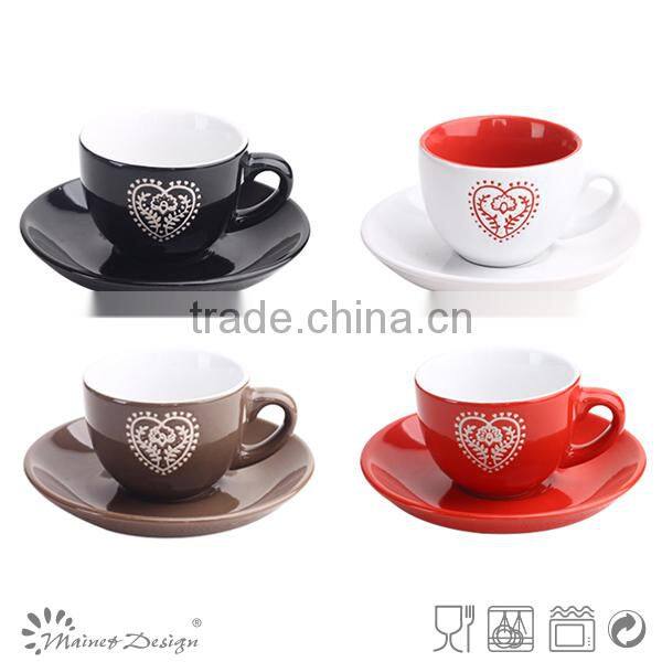 cheap bulk ceramic tea cups, wholesale white porcelain custom printed ceramic tea cups and saucers