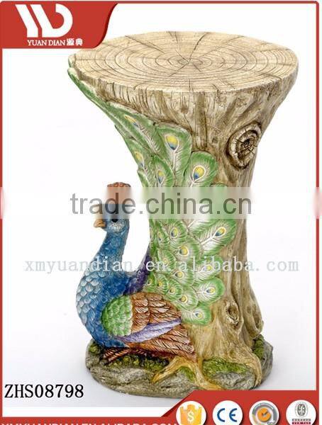 Bits and Pieces - Decorative Peacock Patio Side Table -Accent Table Realistic Peacock End Table Great for the Cabin Decoration -