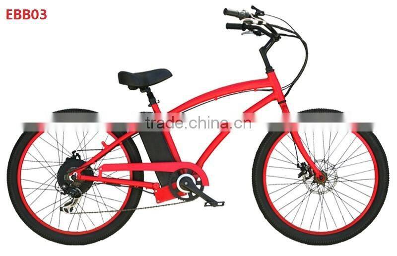 lithium battery powered electric beach bicycle beach cruiser electric bike for lady