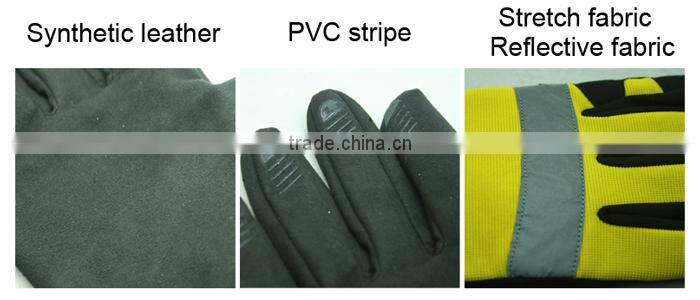 NMSAFETY new fashion synthetic leather mechanic gloves with magic buckle