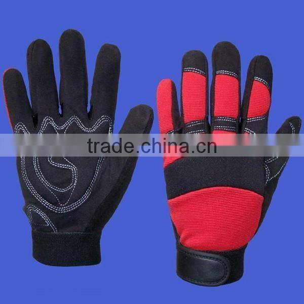 Synthetic leather auto mechanic gloves with protective knuckles