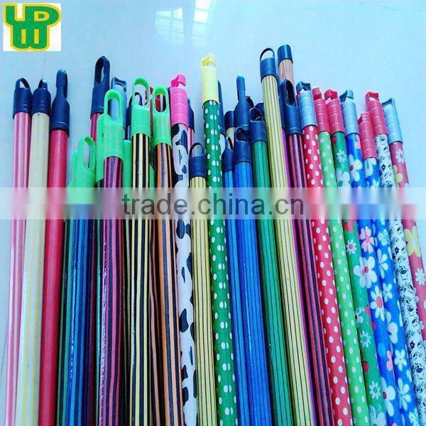 PVC coated wooden broom pole with various pvc and plastic cap