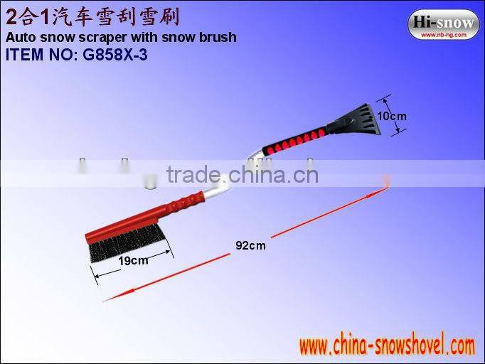 Car heavy-duty snow brush with ice scraper