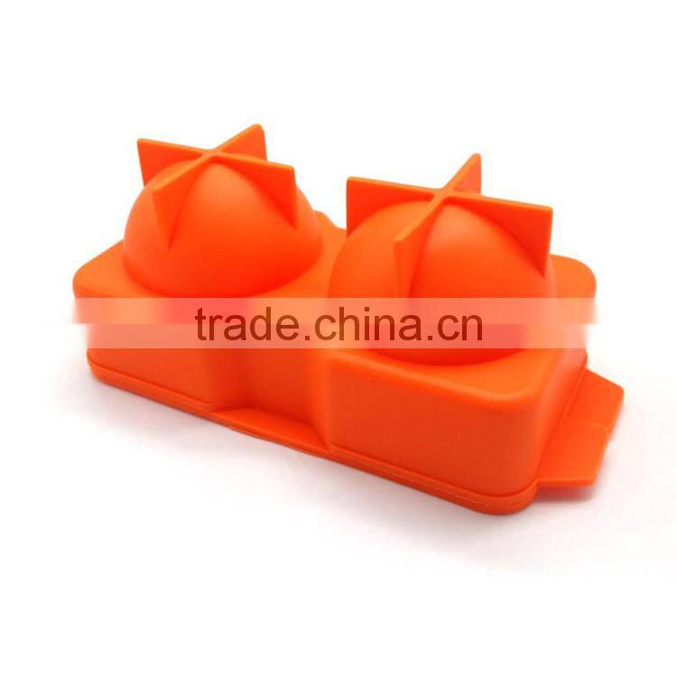 2 cavities silicone ice molds ice sphere ball tray mold