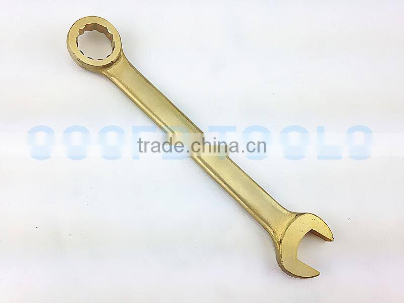 Nonsparking Be-Cu bronze high quality gold CU alloy sparkless combination wrench