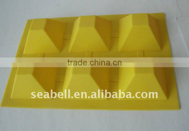 6pcs yellow silicone cake mold