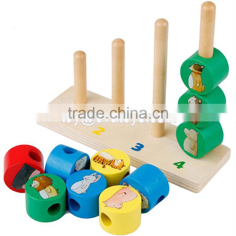 Hot sale preschool stacking toys wooden baby shape sorter W13D098