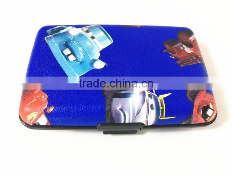 PU Leather Aluminum Wallet Business Card Holder, Credit Card Holder RFID Blocking