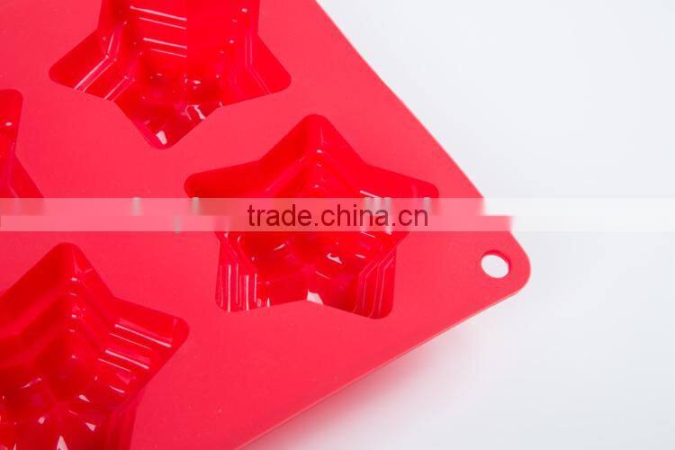 New design Five-pointed star silicone bakeware mold,pastry tools,cupcake cake pan mold