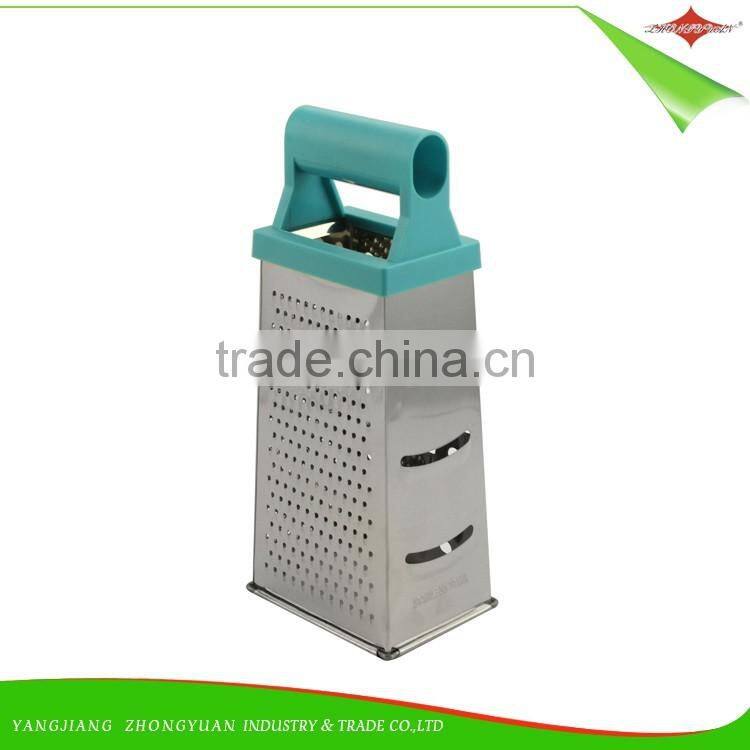 ZY-N5032 hot sale 4 side plastic handle stainless steel kitchen tool multi grater