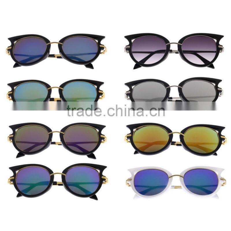 Fashion Retro Metal Frame Sexy Cat Eye Sunglasses for Women Coating Brand vintage sun glasses female oculos de grau femininos