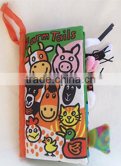 New born Baby Infant Developmental Soft Animal cloth book Farm Tails Cloth book