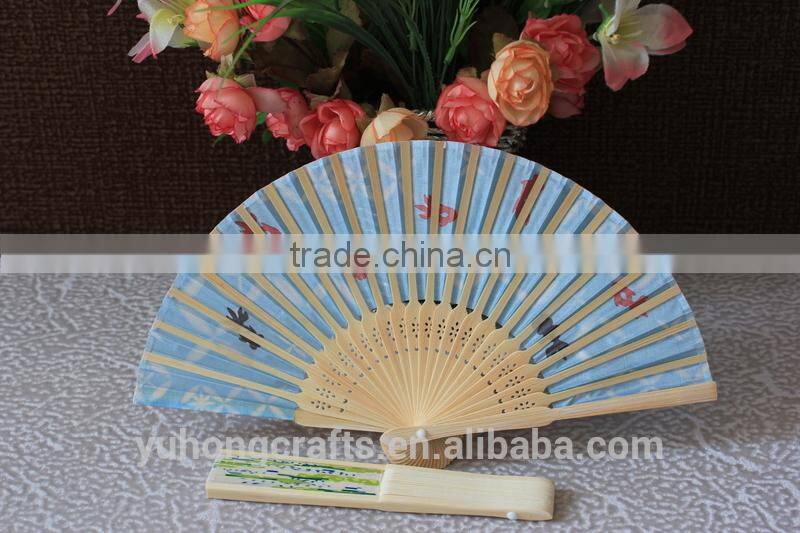 Japanese fabric advertising fan made from Anji